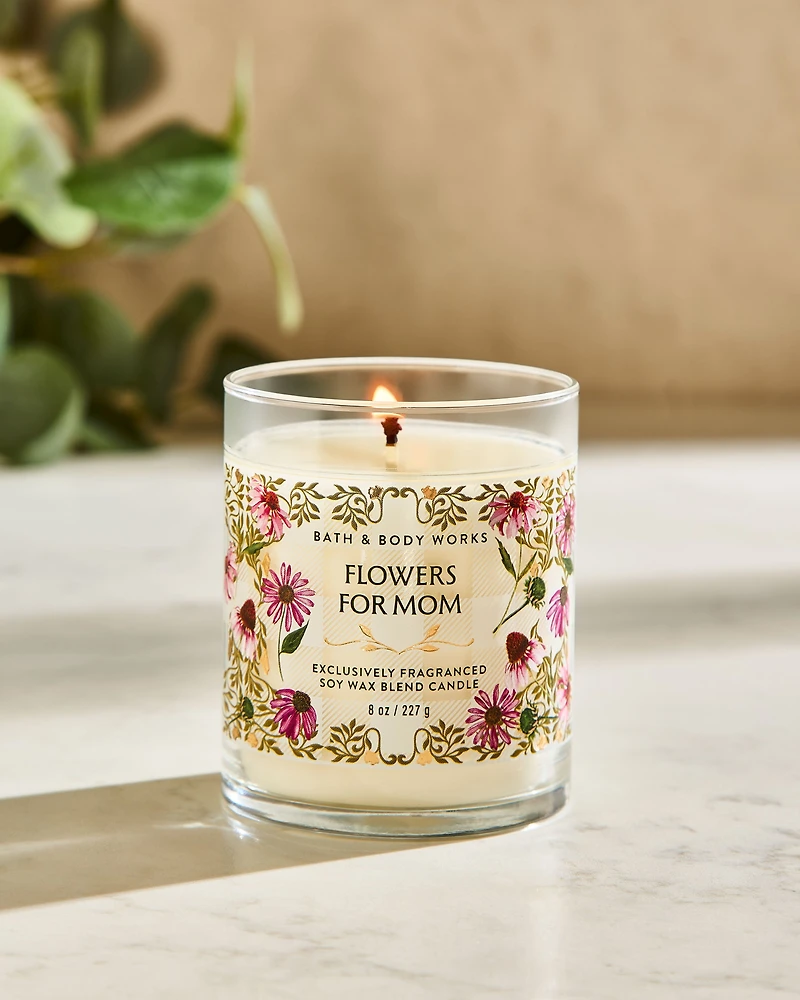 Flowers For Mom Single Wick Candle