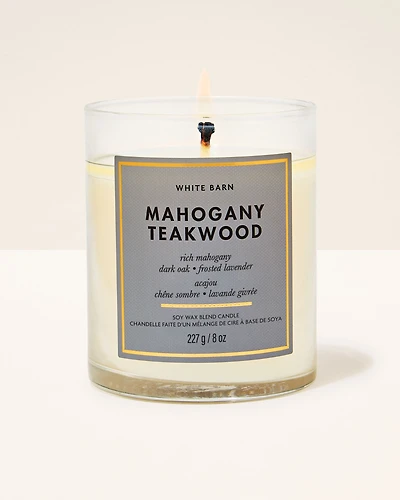 Mahogany Teakwood Single Wick Candle