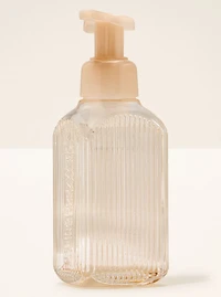 Cream Vertical Lines Gentle & Clean Foaming Hand Soap Dispenser