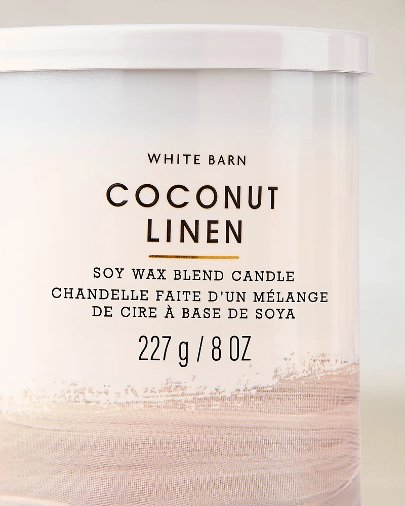 Coconut Linen Single Wick Candle