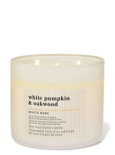 White Pumpkin & Oakwood 3-Wick Candle