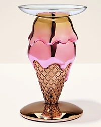 Double-Scoop Cone Pedestal 3-Wick Candle Holder