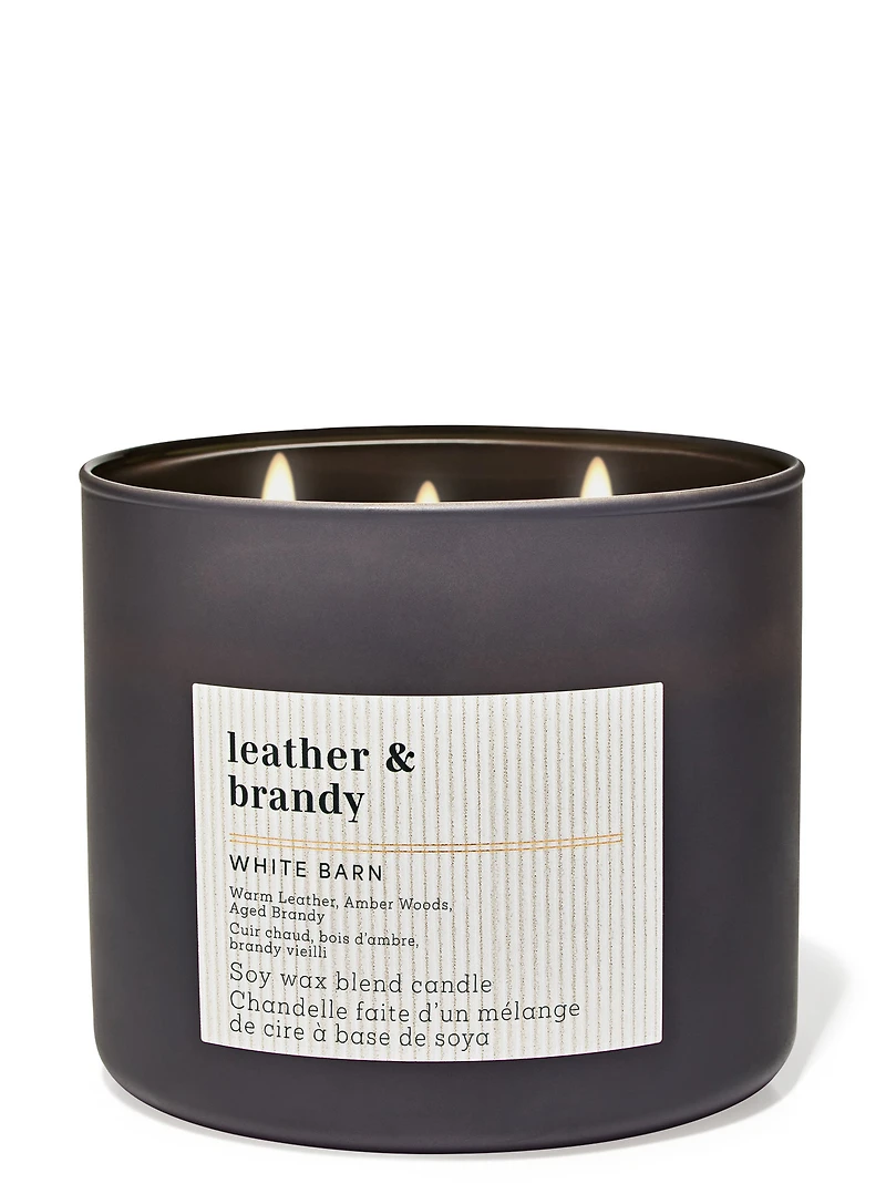 Leather & Brandy 3-Wick Candle
