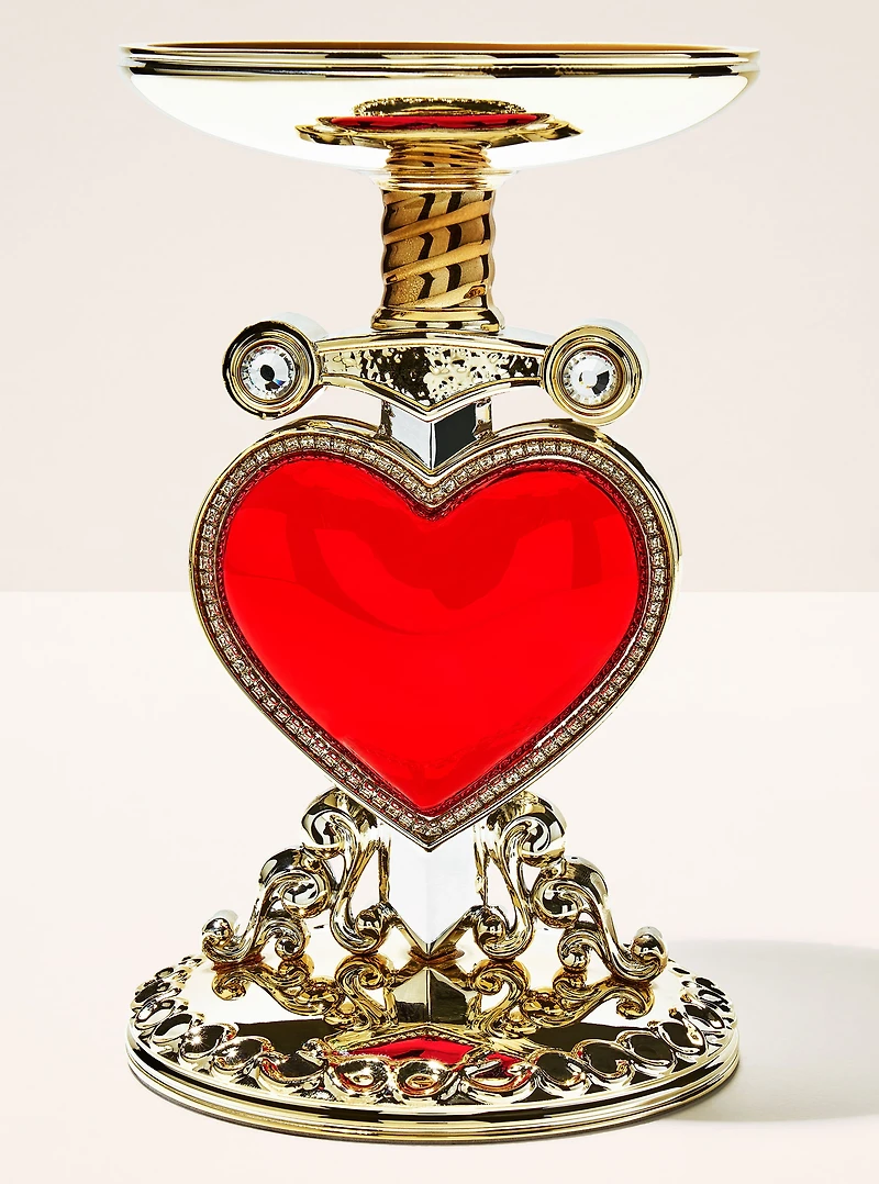 Evil Queen Pierced Heart Pedestal 3-Wick Candle Holder
