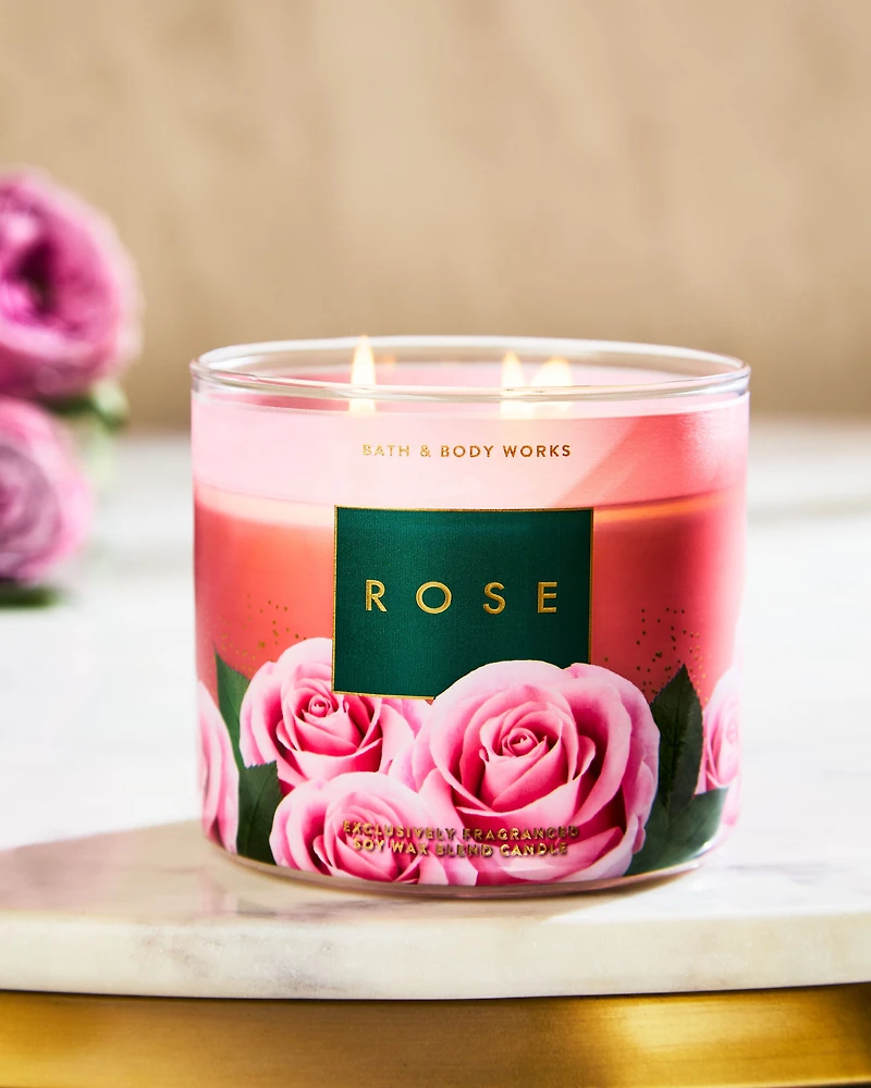 Rose 3-Wick Candle