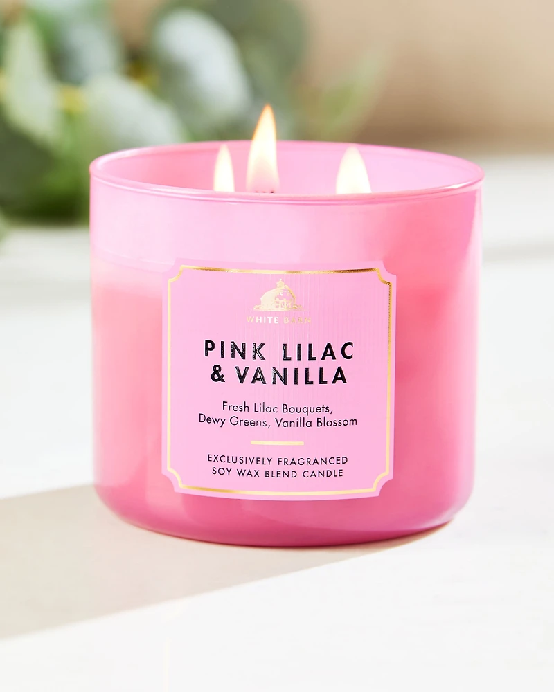 Pink Lilac & Vanilla 3-Wick Candle
