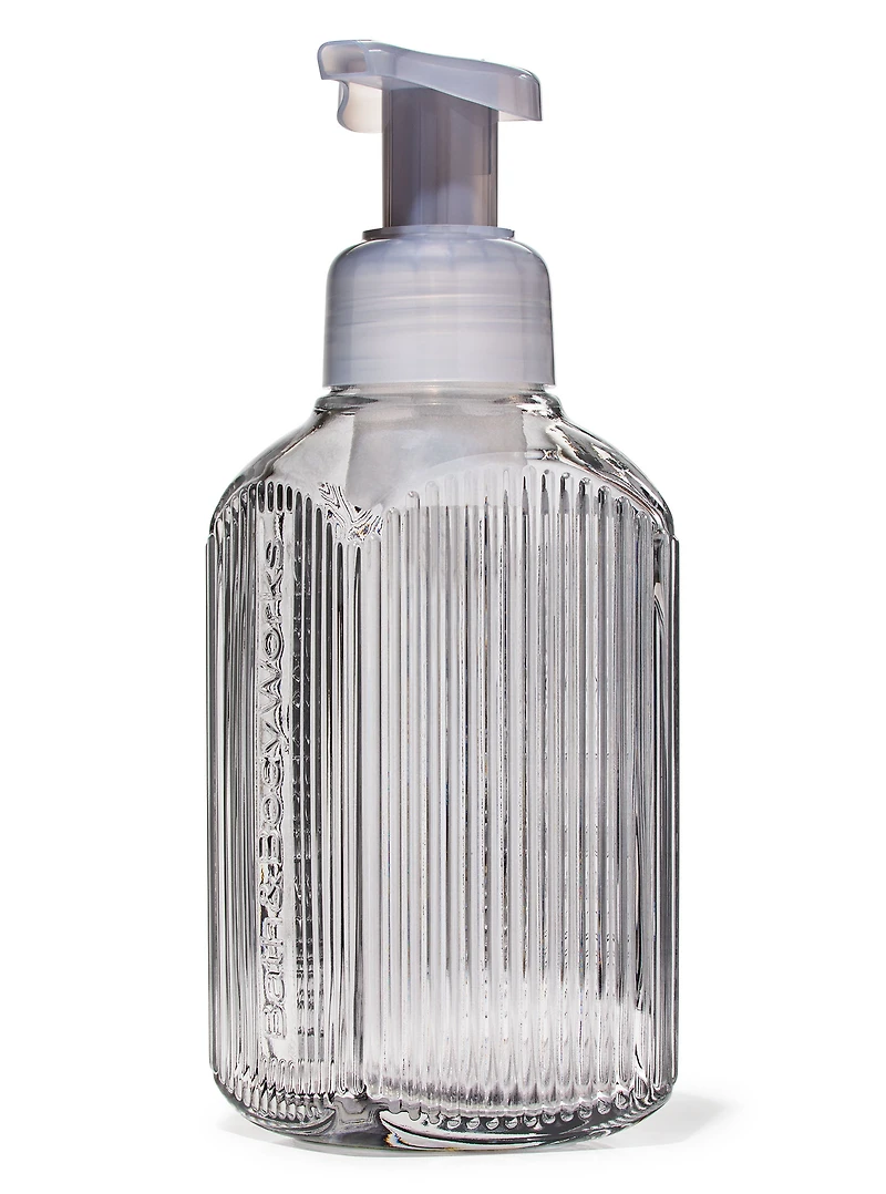 Gray Vertical Lines Gentle & Clean Foaming Hand Soap Dispenser