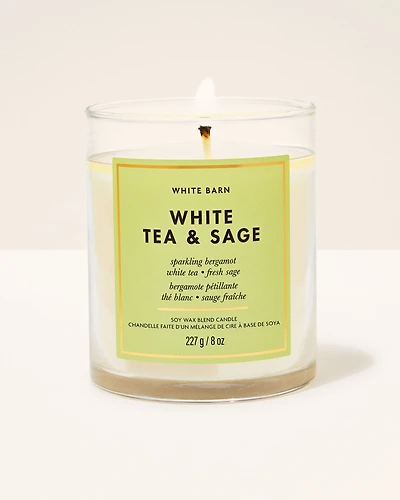 White Tea & Sage Single Wick Candle