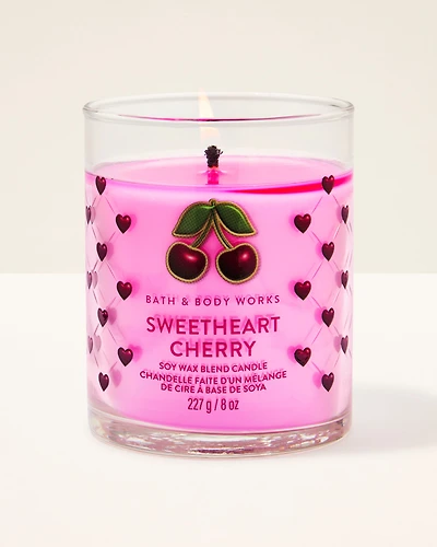 Sweetheart Cherry Single Wick Candle