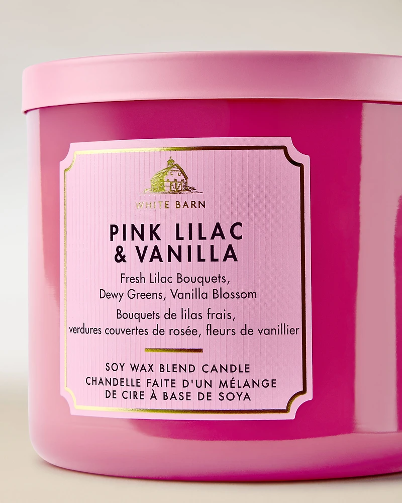 Pink Lilac & Vanilla 3-Wick Candle