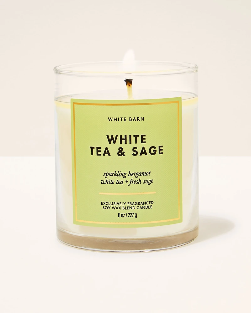 White Tea & Sage Single Wick Candle