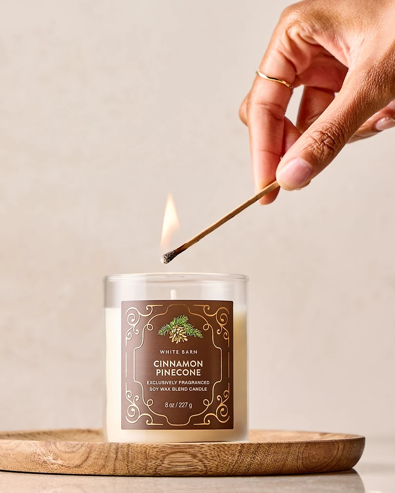 Cinnamon Pinecone Single Wick Candle