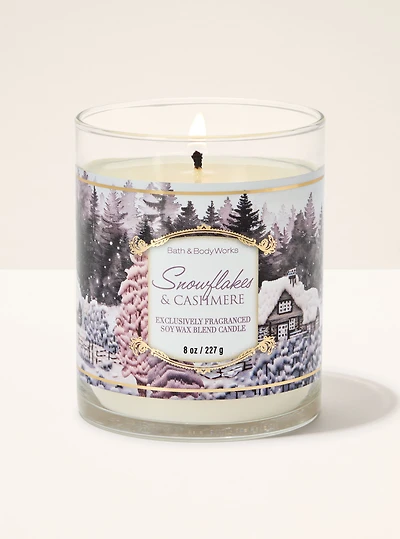 Snowflakes & Cashmere Single Wick Candle