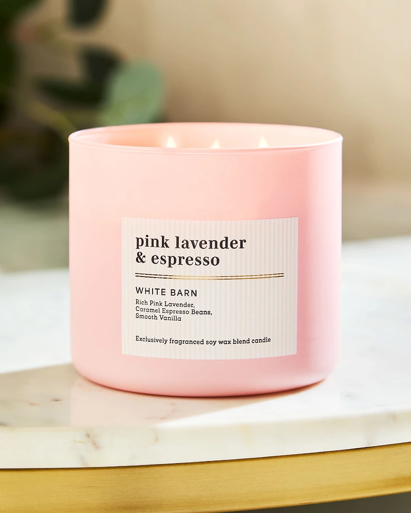 Pink Lavender & Espresso 3-Wick Candle