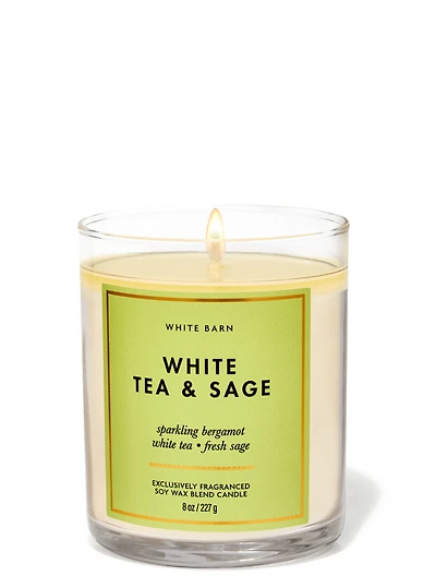 White Tea & Sage Single Wick Candle