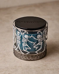 Glow-in-the-Dark Dancing Skeleton 3-Wick Candle Holder