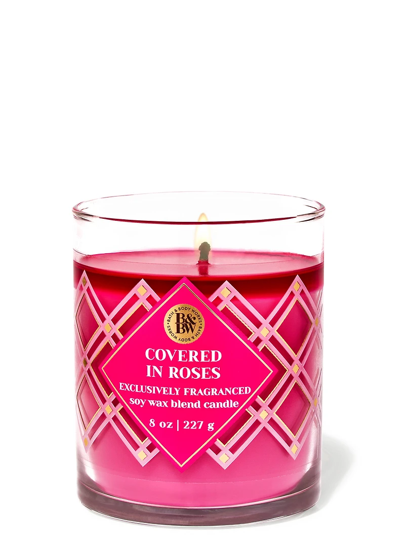 Covered In Roses Single Wick Candle
