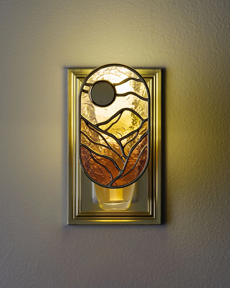 Stained Glass Mountain Scene Nightlight Wallflowers Fragrance Plug