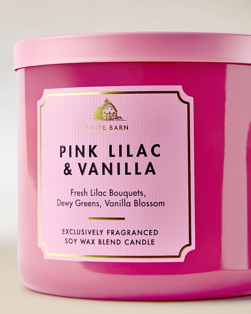 Pink Lilac & Vanilla 3-Wick Candle