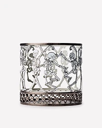 Glow-in-the-Dark Dancing Skeleton 3-Wick Candle Holder
