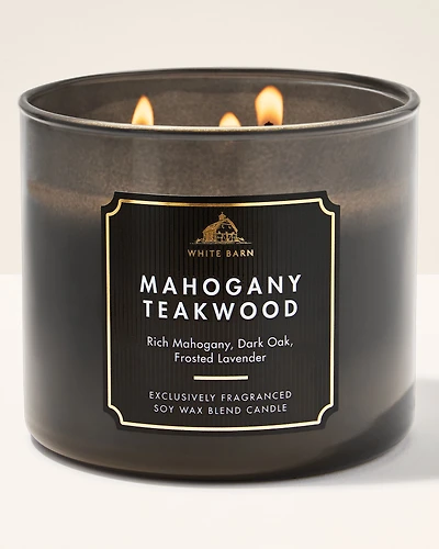 Mahogany Teakwood 3-Wick Candle