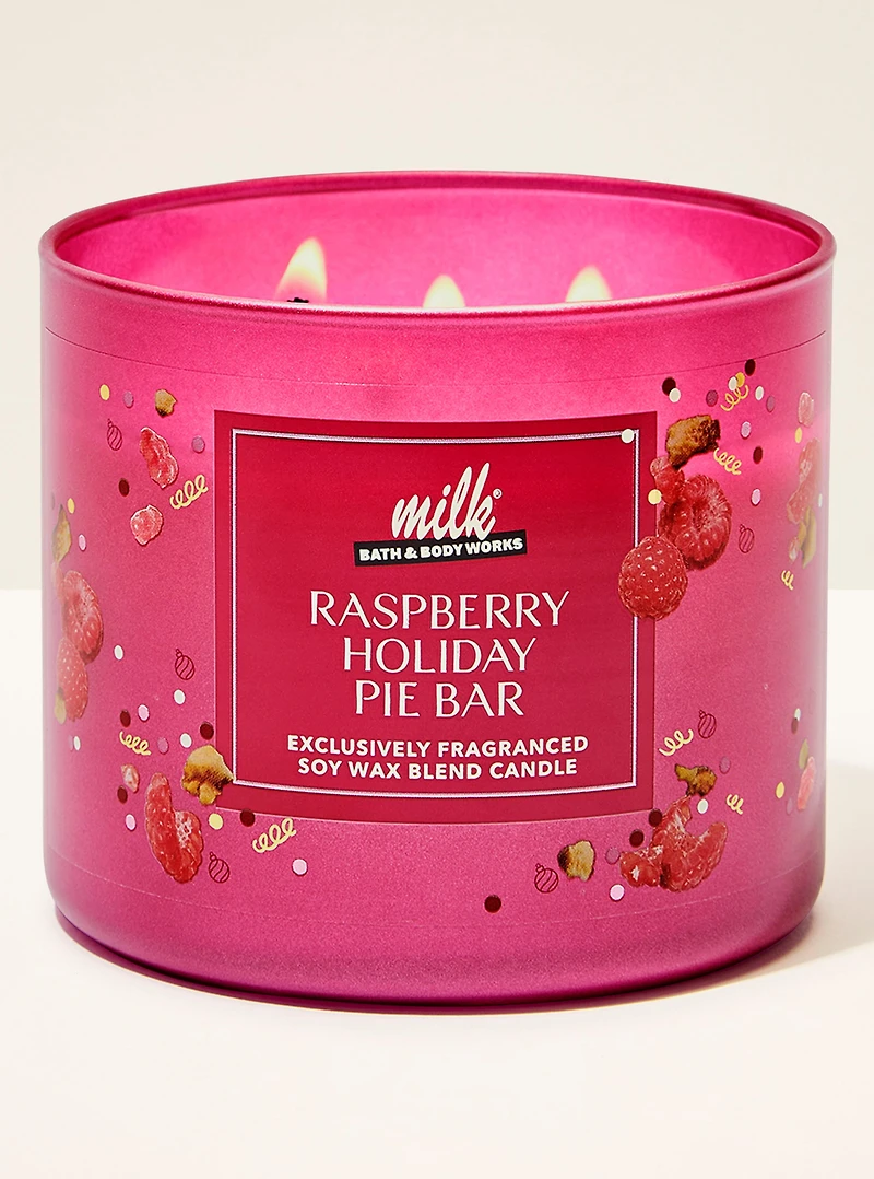 Raspberry Holiday Pie Bar 3-Wick Candle