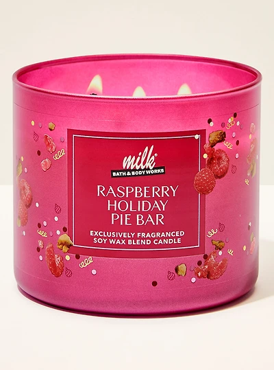 Raspberry Holiday Pie Bar 3-Wick Candle