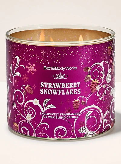 Strawberry Snowflakes 3-Wick Candle