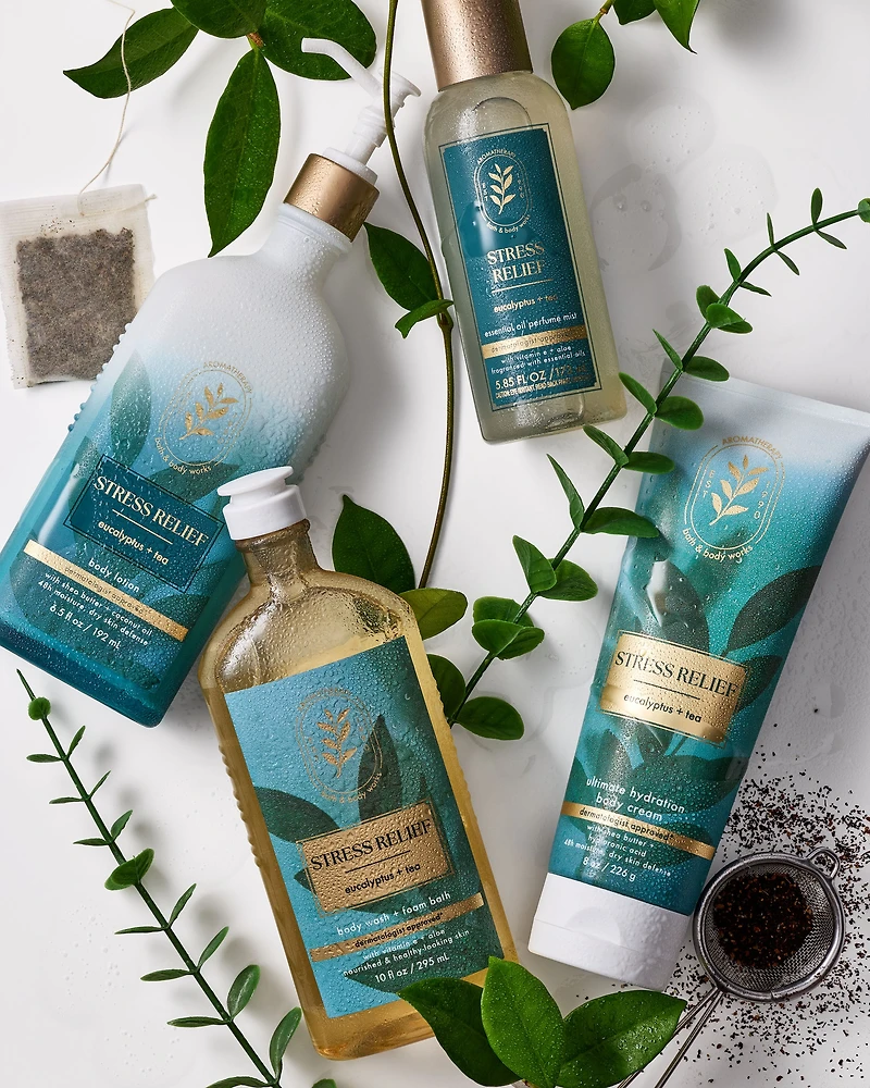 Stress Relief: Eucalyptus + Tea Body Wash & Foam Bath