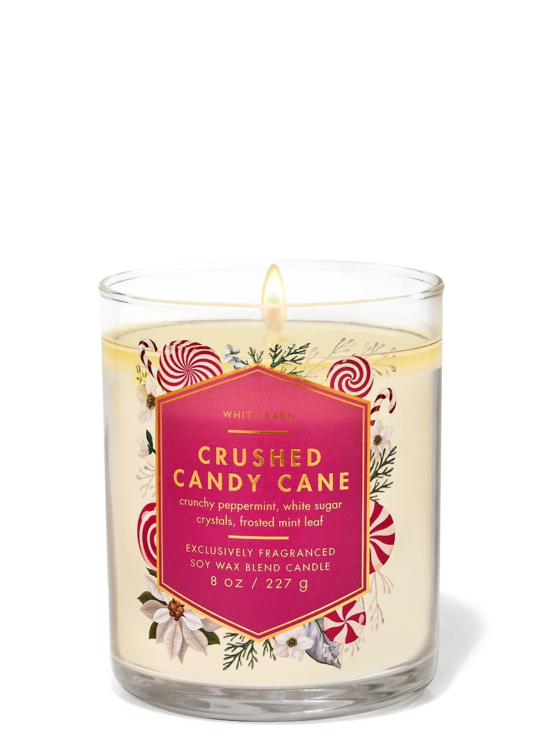 Crushed Candy Cane Single Wick Candle