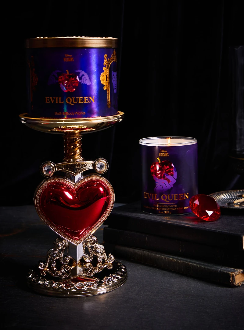 Evil Queen Pierced Heart Pedestal 3-Wick Candle Holder