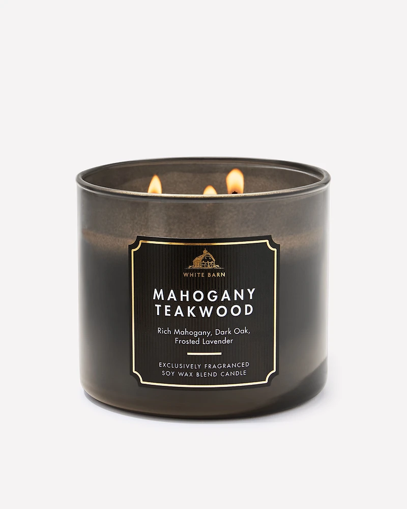 Mahogany Teakwood 3-Wick Candle