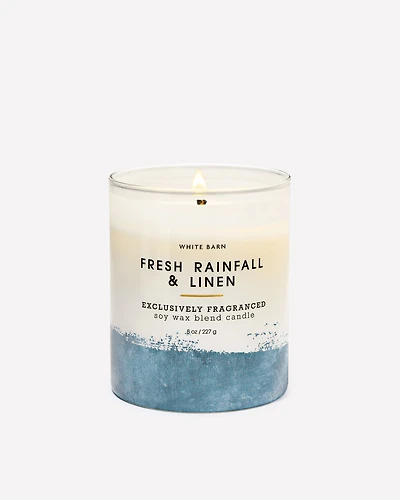 Fresh Rainfall & Linen Single Wick Candle