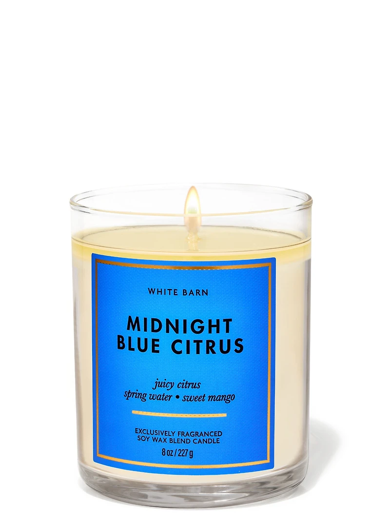 Midnight Blue Citrus Single Wick Candle