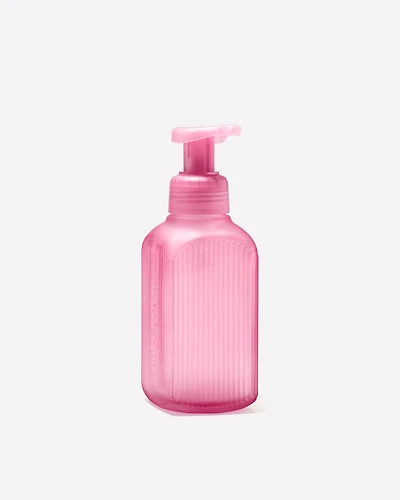 Mauve Ribbed Glass Gentle & Clean Foaming Hand Soap Dispenser