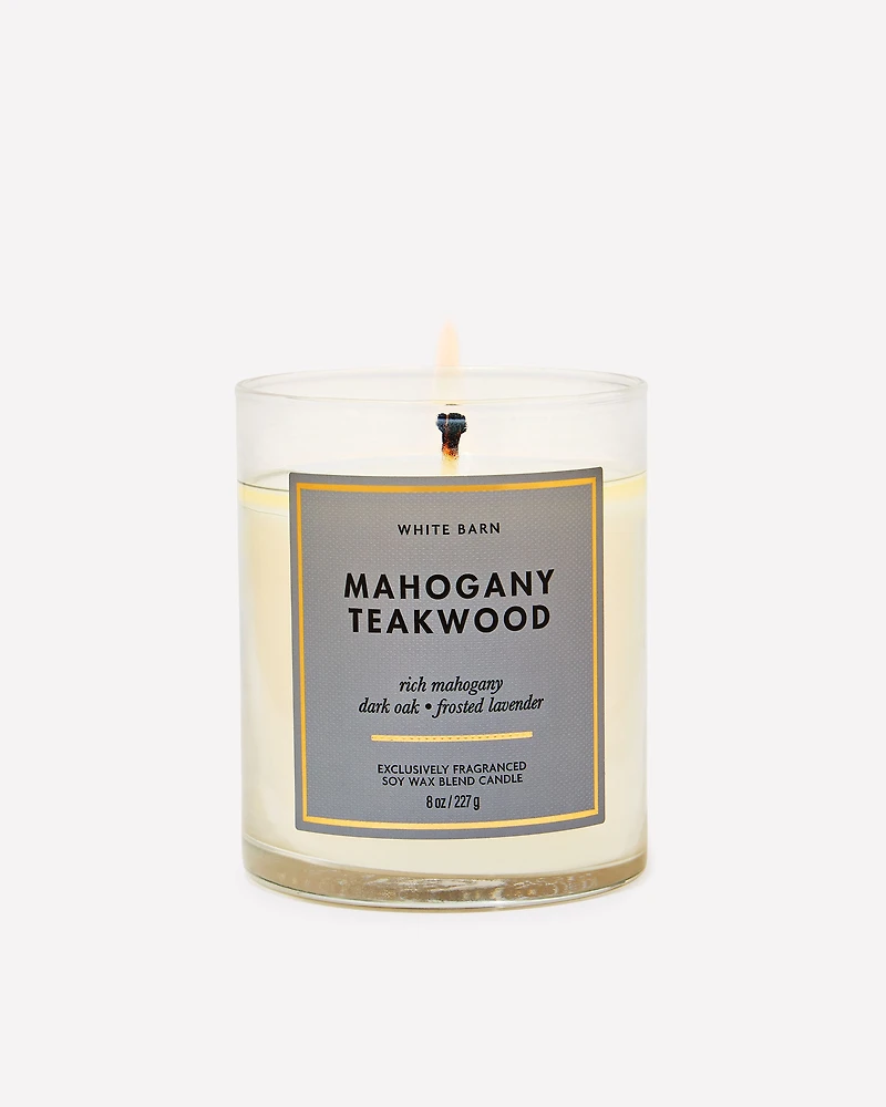 Mahogany Teakwood Single Wick Candle