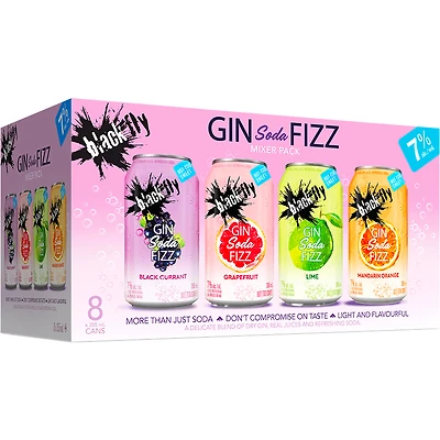 BCLIQUOR Black Fly - Gin Soda Fizz Mixer Pack Can