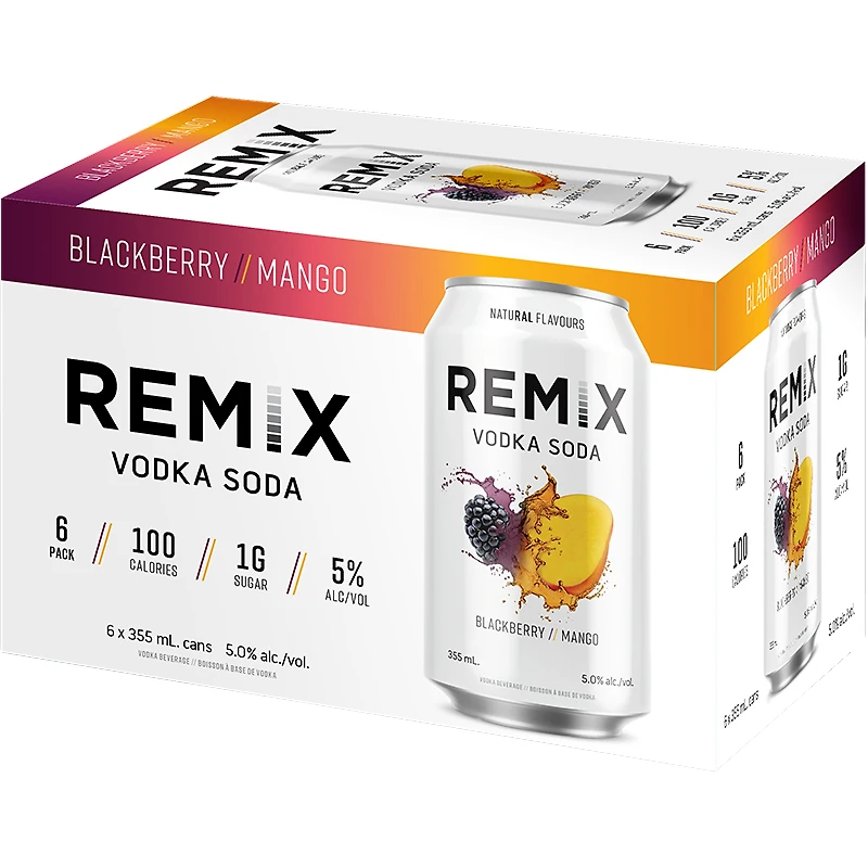BCLIQUOR Remix - Vodka Soda Blackberry Mango Can