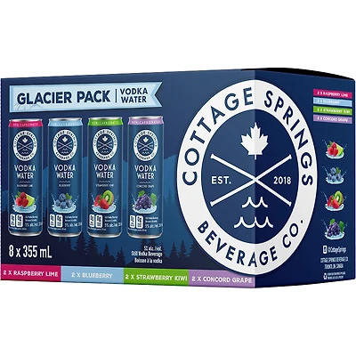 BCLIQUOR Cottage Springs - Vodka Water Glacier Pack Can
