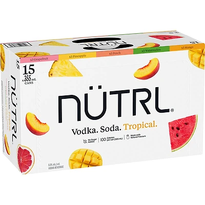 BCLIQUOR Nutrl - Vodka Soda Tropical Mixed 15 Can