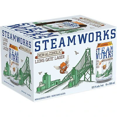 BCLIQUOR Steamworks - Non Alcoholic Lions Gate Lager 6pk