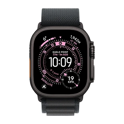 Apple Watch Ultra 3 - 49mm Black Titanium case - Black Alpine Loop (Large)