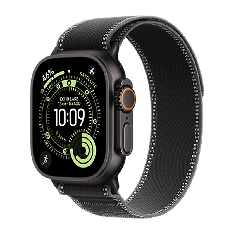 Apple Watch Ultra 3 - 49mm Black Titanium case - Black Trail Loop (M/L)