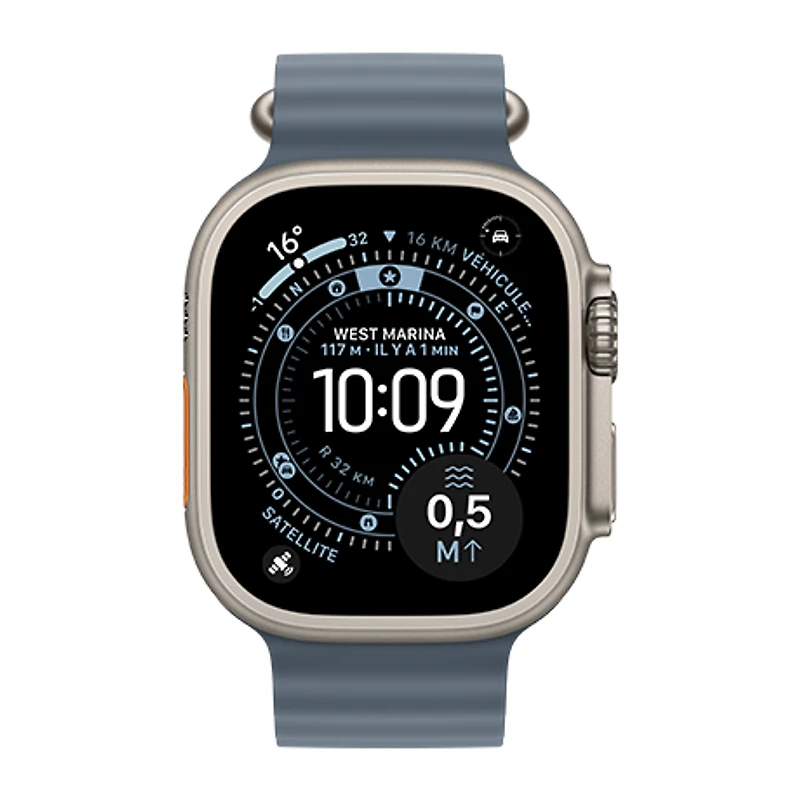 Apple Watch Ultra 3 - boîtier en Noir Titane de 49mm bracelet Océan