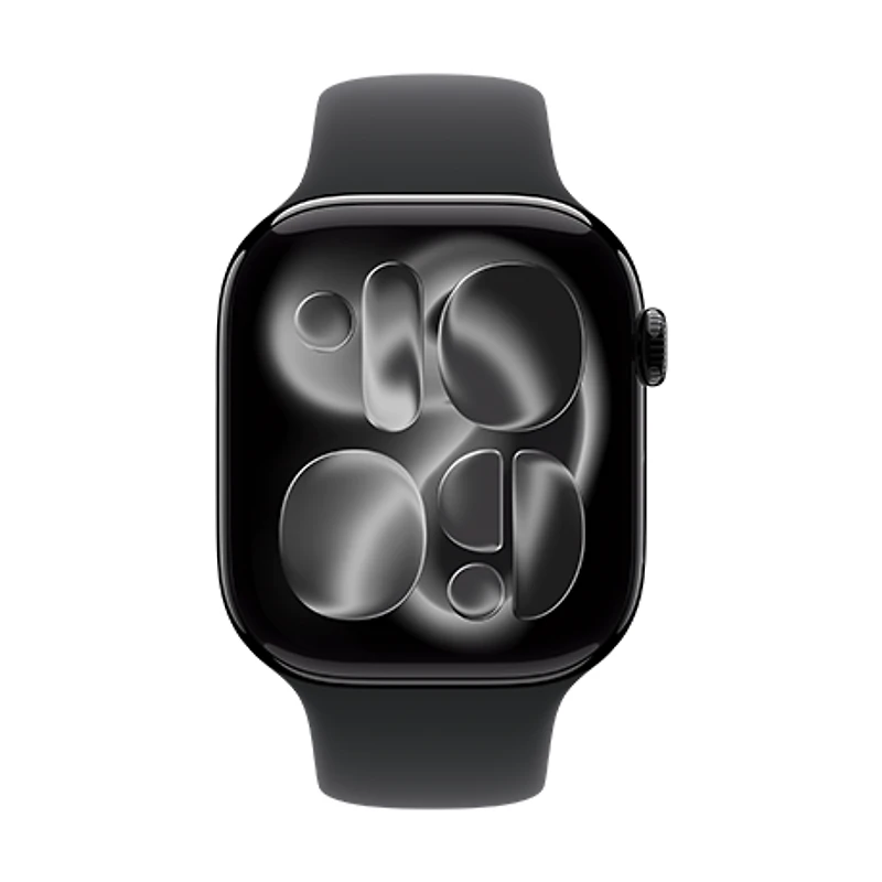 Apple Watch Series 11 - boîtier en aluminium 46 mm - bracelet sport noir (P/M)