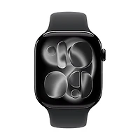 Apple Watch Series 11 - boîtier en aluminium 46 mm - bracelet sport noir (P/M)