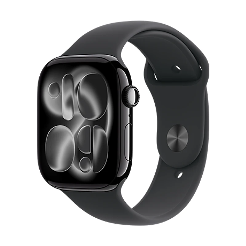 Apple Watch Series 11 - boîtier en aluminium 46 mm - bracelet sport noir (P/M)