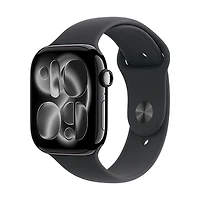 Apple Watch Series 11 - boîtier en aluminium 46 mm - bracelet sport noir (P/M)