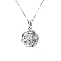 Sterling Silver Diamond Love Knot Pendant