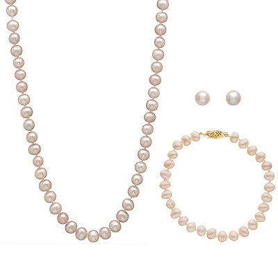 3 Piece Pink Pearl Gold Set